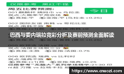 巴西与委内瑞拉竞彩分析及赛前预测全面解读